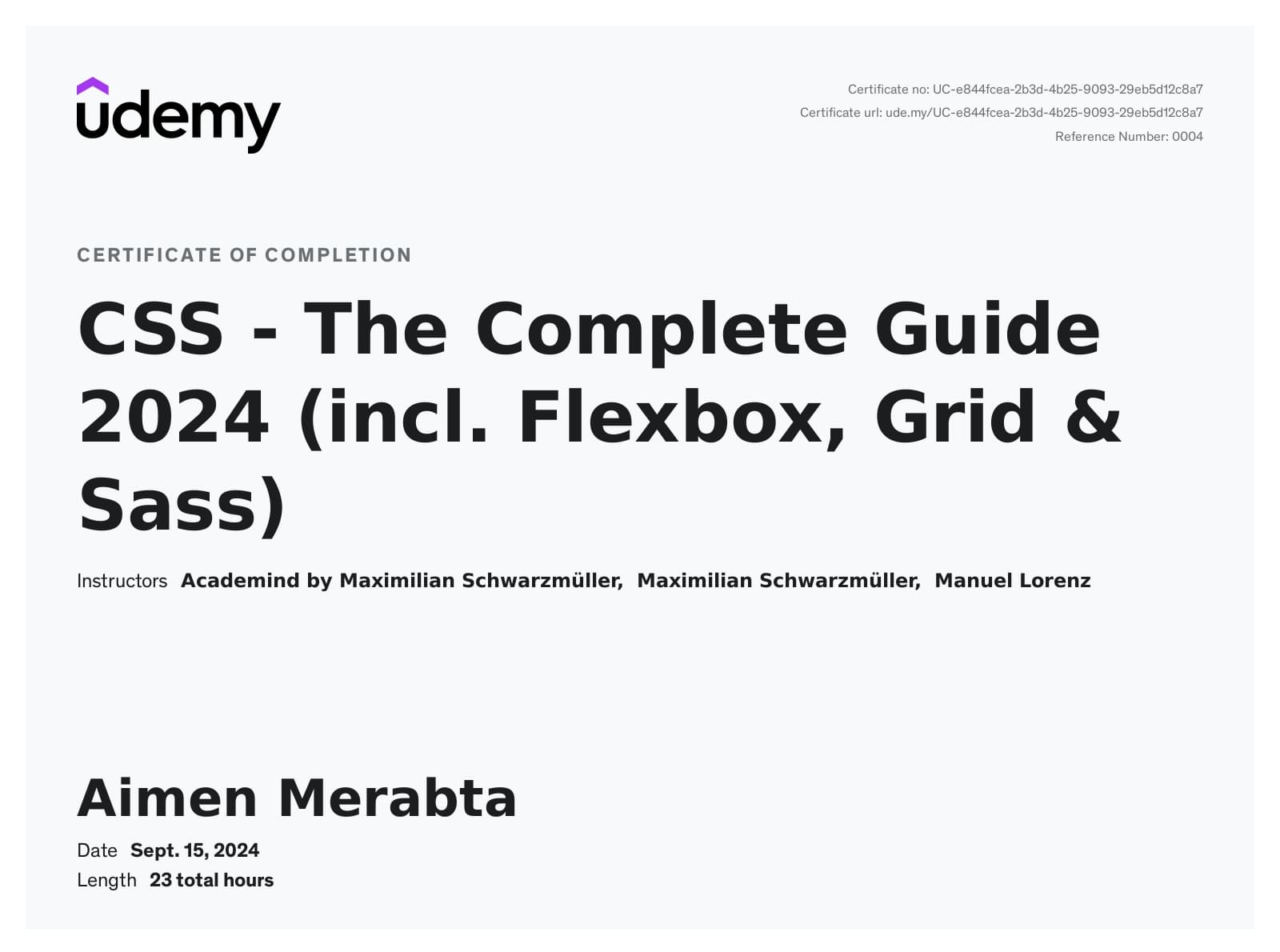 CSS Certificate