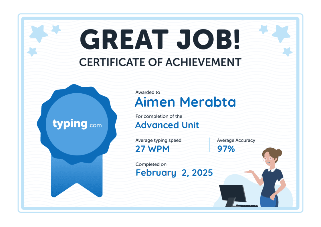 Typing Certificate