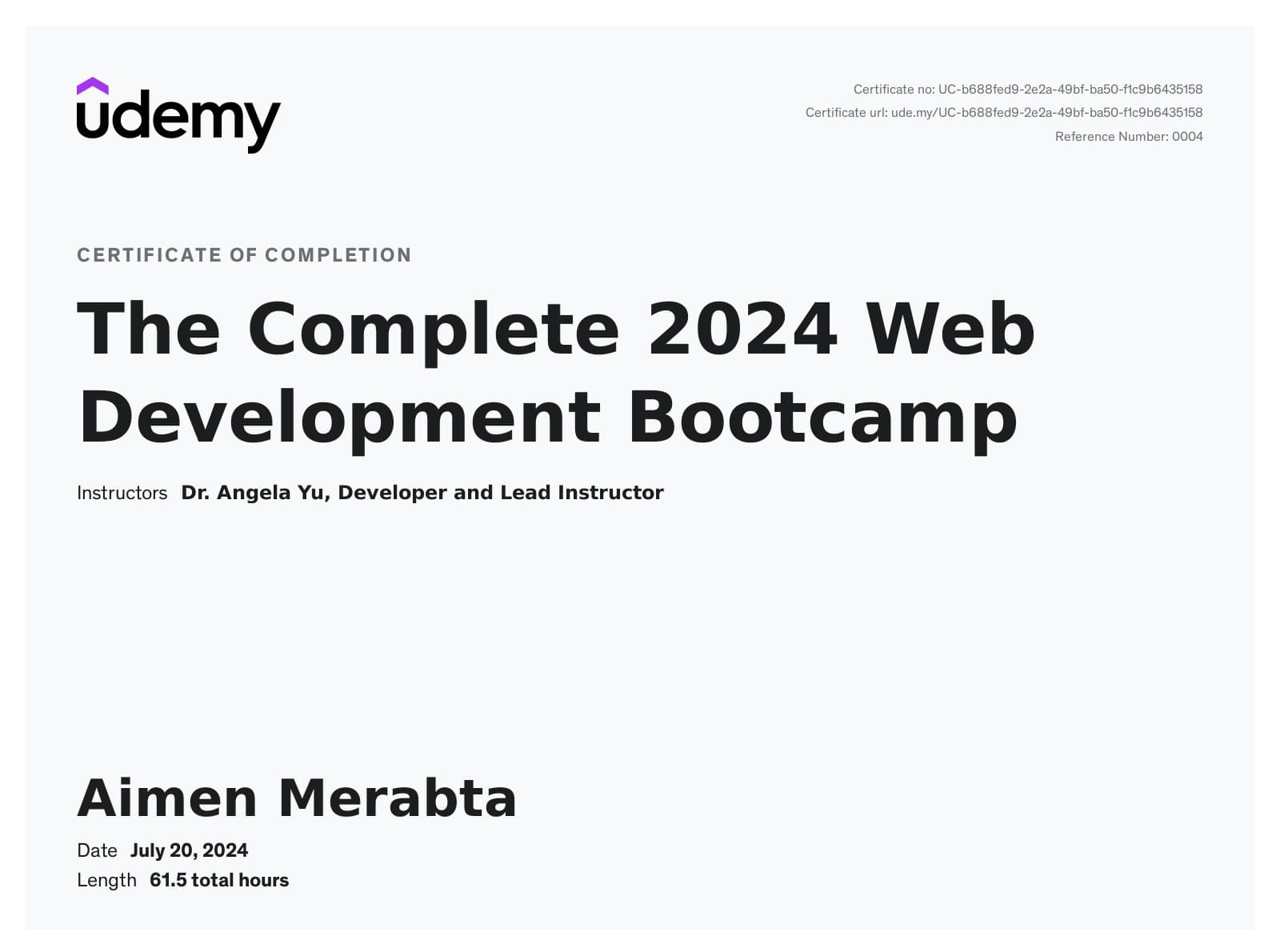 Web Dev Certificate